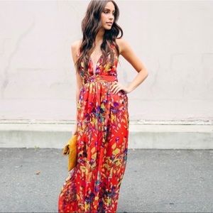 Red Floral Maxi Dress